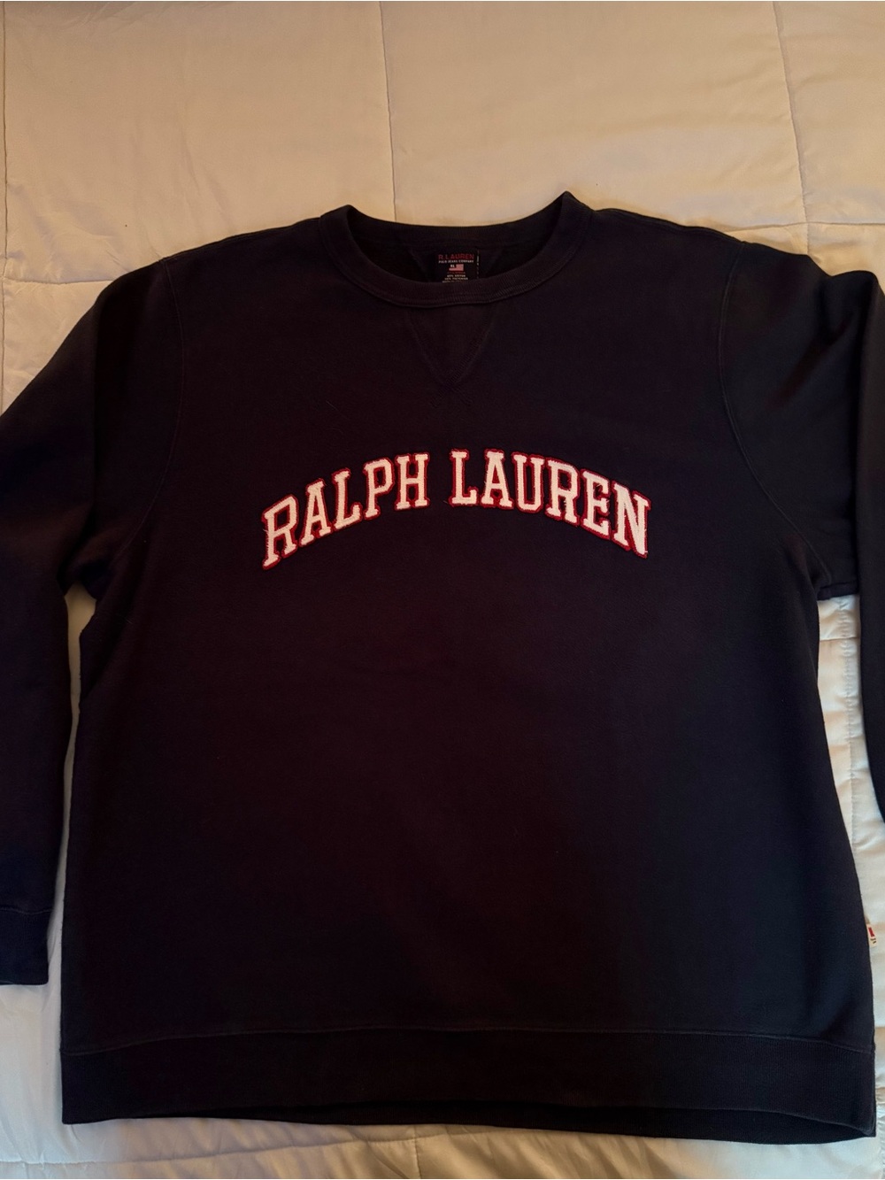 Vintage Ralph Lauren Polo Jeans Co Sweatshirt XL Navy Embroidered Spellout